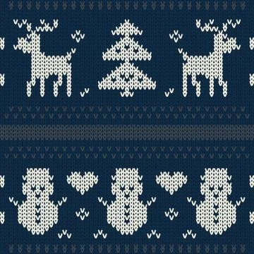 Christmas seamless knitted pattern background, Christmas and New Year greetin Stock Illustration