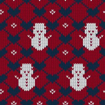 Christmas seamless knitted pattern background, Christmas and New Year greetin Stock Illustration
