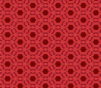 Christmas seamless lace pattern. Geometric mosaic background Red and gold kal Stock Illustration