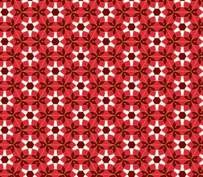 Christmas seamless lace pattern. Geometric mosaic background Red and gold kal Stock Illustration