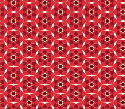 Christmas seamless lace pattern. Geometric mosaic background Red and gold kal Stock Illustration