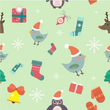 Christmas seamless pattern background Illustrazione stock
