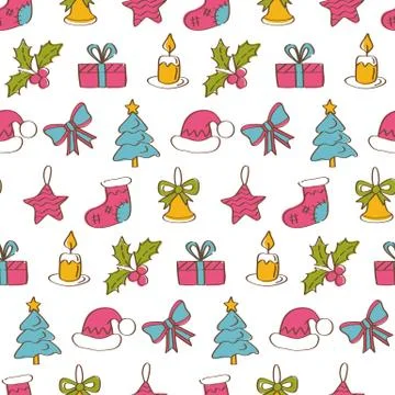 Christmas Seamless Pattern Background Stock Illustration