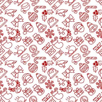 Christmas Seamless Pattern Background Stock Illustration