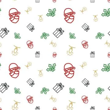 Christmas Seamless Pattern Background Stock Illustration