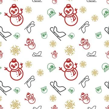 Christmas Seamless Pattern Background Stock Illustration