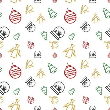 Christmas Seamless Pattern Background Stock Illustration