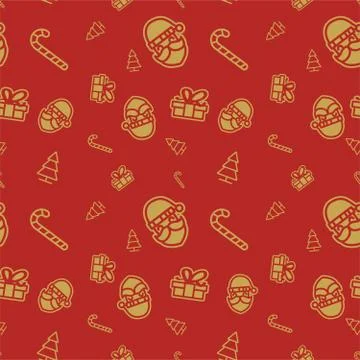 Christmas Seamless Pattern Background Stock Illustration