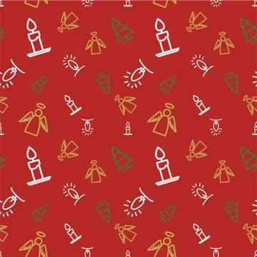 Christmas Seamless Pattern Background Stock Illustration