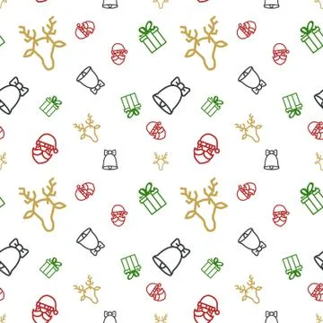 Christmas Seamless Pattern Background Stock Illustration