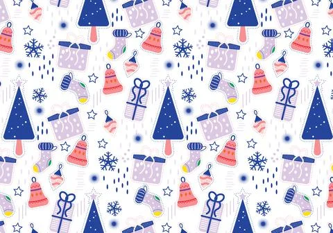 Christmas seamless pattern background Stock Illustration