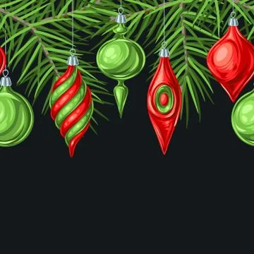 Christmas seamless pattern with balls. Stock Illustration