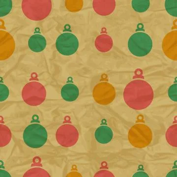 Christmas seamless pattern with balls in retro style Illustrazione stock
