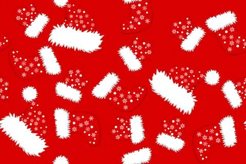 Christmas seamless pattern with bells, pine cones and bows Stock Illustration