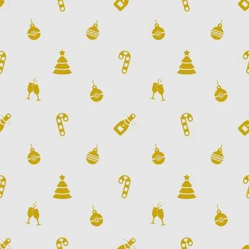 Christmas seamless pattern of big and small snowflakes and various Xmas sym.. Stock Illustration