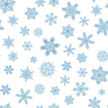 Christmas seamless pattern, blue crystal snowflake for textile, wallpaper and Stock Illustration