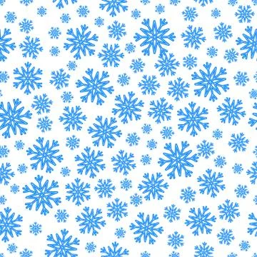 Christmas seamless pattern with blue snowflakes Stock Illustration