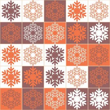 Christmas seamless pattern, brown orange white festive new year design. Chris Stock Illustration