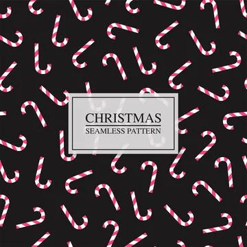 Christmas seamless pattern with candies canes. Repeatable holiday background 스톡 일러스트