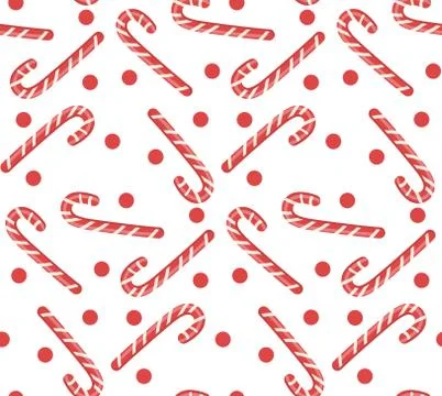 Christmas seamless pattern with candy cane. Xmas repeating texture. Winter Stock Illustration
