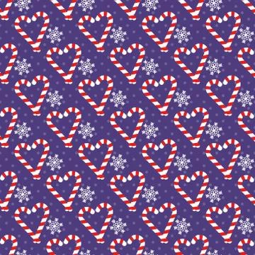 Christmas seamless pattern with candy canes Stock Illustration