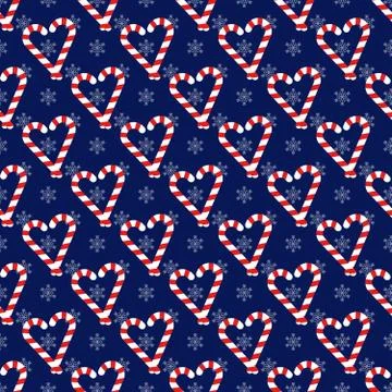 Christmas seamless pattern with candy canes Stock Illustration