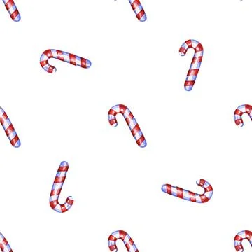 Christmas seamless pattern with cane lollipop 库存插图