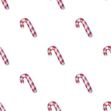 Christmas seamless pattern with cane lollipop Stock Illustration