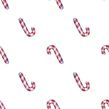 Christmas seamless pattern with cane lollipop Stock Illustration