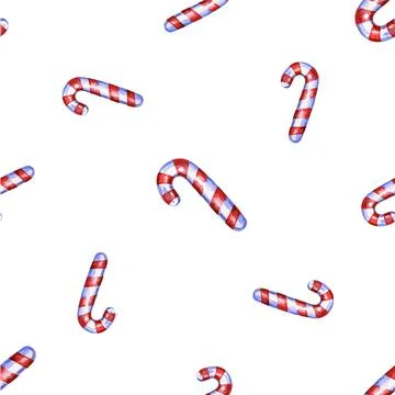 Christmas seamless pattern with cane lollipop 스톡 일러스트