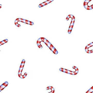 Christmas seamless pattern with cane lollipop Stock Illustration