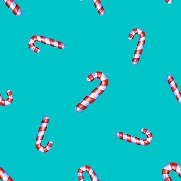 Christmas seamless pattern with cane lollipop Illustrazione stock