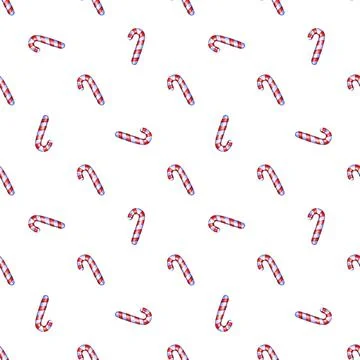 Christmas seamless pattern with cane lollipop Stock Illustration
