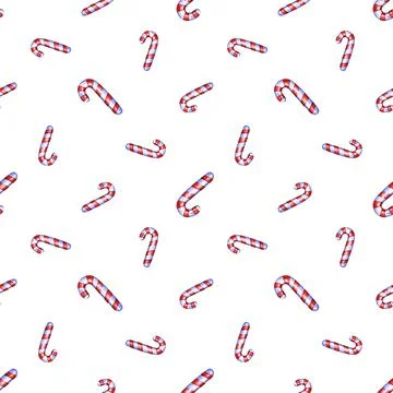 Christmas seamless pattern with cane lollipop Stock Illustration