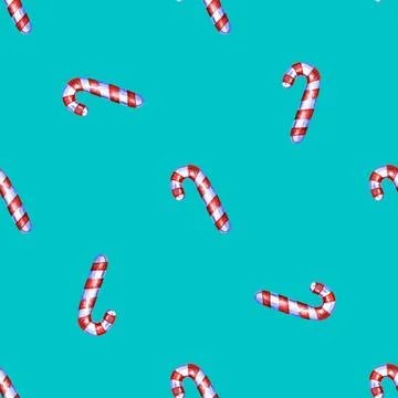 Christmas seamless pattern with cane lollipop Illustrazione stock