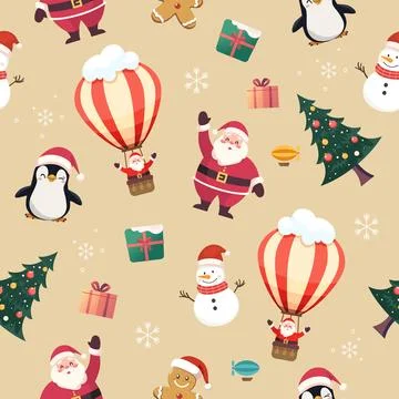 Christmas Seamless Pattern. Christmas and New year Holiday Repeatable Pattern Illustrazione stock