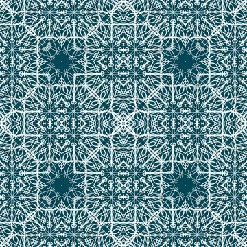 Christmas seamless pattern. Christmas background blue. Snowflake pattern. H.. Stock Illustration