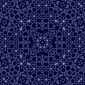 Christmas seamless pattern. Christmas background blue. Snowflake pattern. H.. Stock Illustration