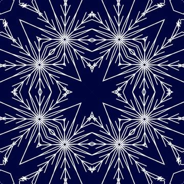 Christmas seamless pattern. Christmas background blue. Snowflake pattern. H.. イラスト素材