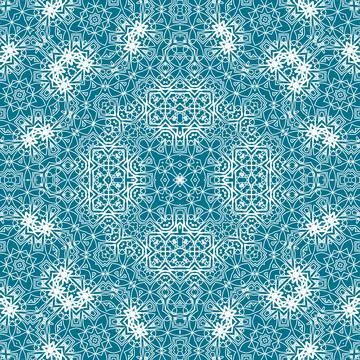 Christmas seamless pattern. Christmas background blue. Snowflake pattern. H.. Illustrazione stock