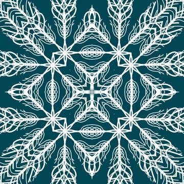 Christmas seamless pattern. Christmas background blue. Snowflake pattern. H.. Illustrazione stock