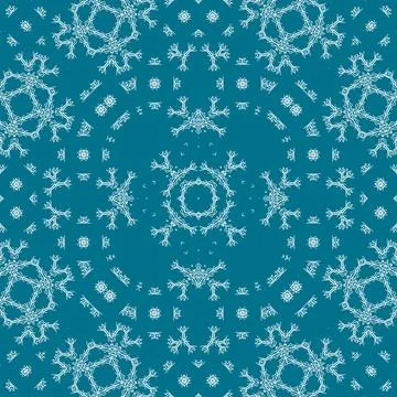 Christmas seamless pattern. Christmas background blue. Snowflake pattern. H.. 스톡 일러스트