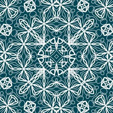 Christmas seamless pattern. Christmas background blue. Snowflake pattern. H.. 스톡 일러스트