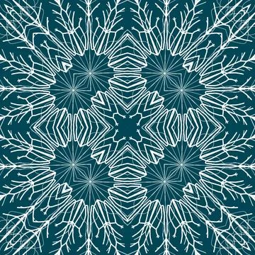 Christmas seamless pattern. Christmas background blue. Snowflake pattern. H.. Stock Illustration