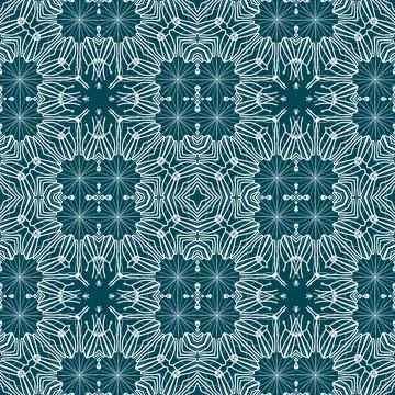 Christmas seamless pattern. Christmas background blue. Snowflake pattern. H.. Illustrazione stock
