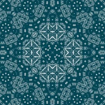 Christmas seamless pattern. Christmas background blue. Snowflake pattern. H.. Stock Illustration