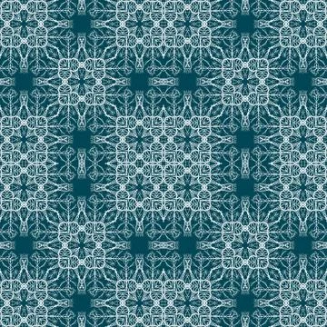Christmas seamless pattern. Christmas background blue. Snowflake pattern. H.. Illustrazione stock