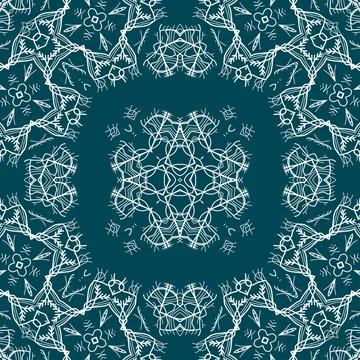 Christmas seamless pattern. Christmas background blue. Snowflake pattern. H.. イラスト素材