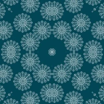 Christmas seamless pattern. Christmas background blue. Snowflake pattern. H.. Stock Illustration