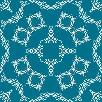 Christmas seamless pattern. Christmas background blue. Snowflake pattern. H.. Illustrazione stock